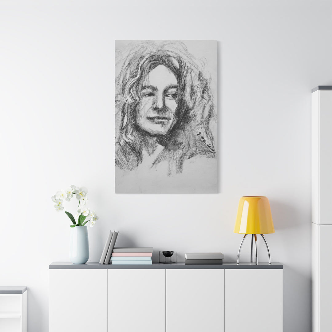 Robert Plant,  B&W Rock and Roll Series, Matte Canvas, Stretched, 1.25"