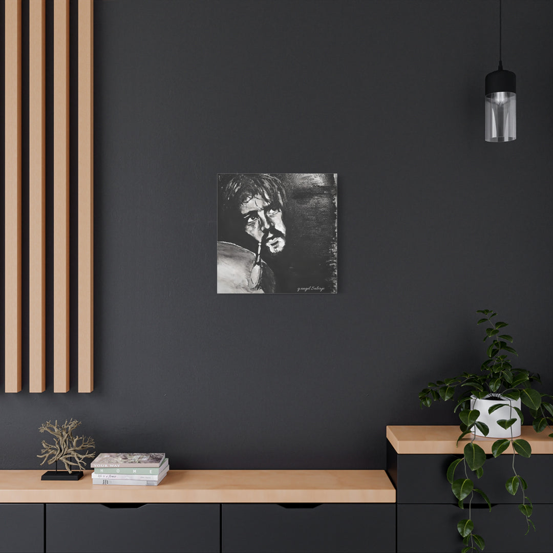 Canvas Print - Jon Bonham Black and White Painting
