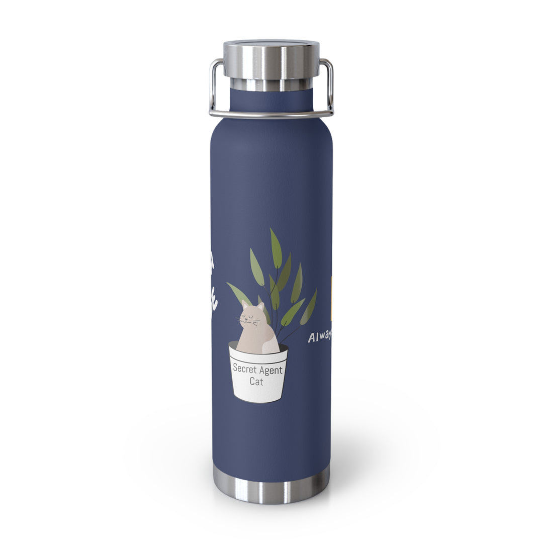 Secret Agent Cat Copper Vacuum Insulated Bottle, 22oz
