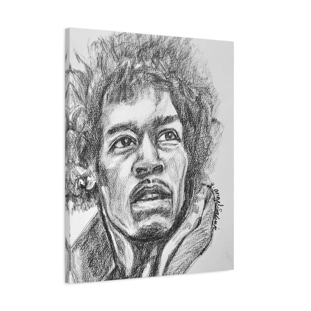 Jimi Hendrix,  B&W Rock and Roll Series Matte Canvas, Stretched, 1.25"