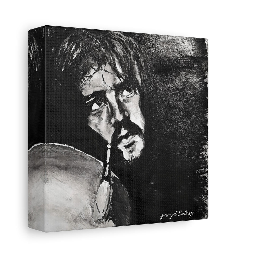 Canvas Print - Jon Bonham Black and White Painting