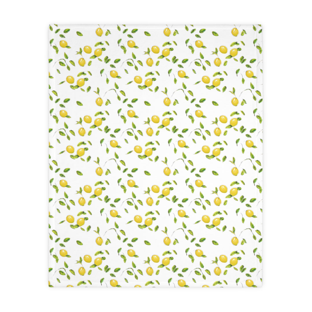 Lemon Velveteen Minky Blanket (Two-sided print)