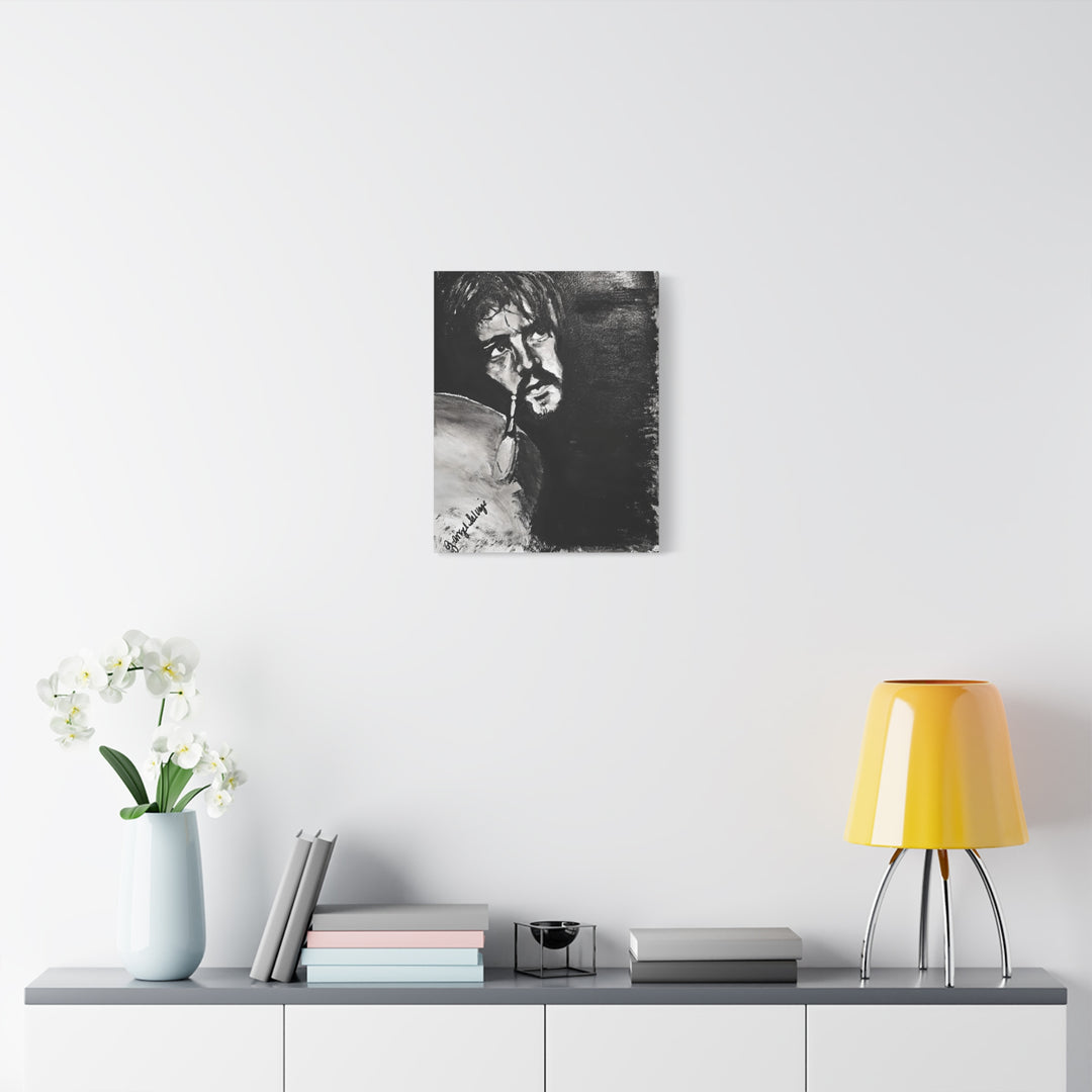 Canvas Print - Jon Bonham Black and White Painting