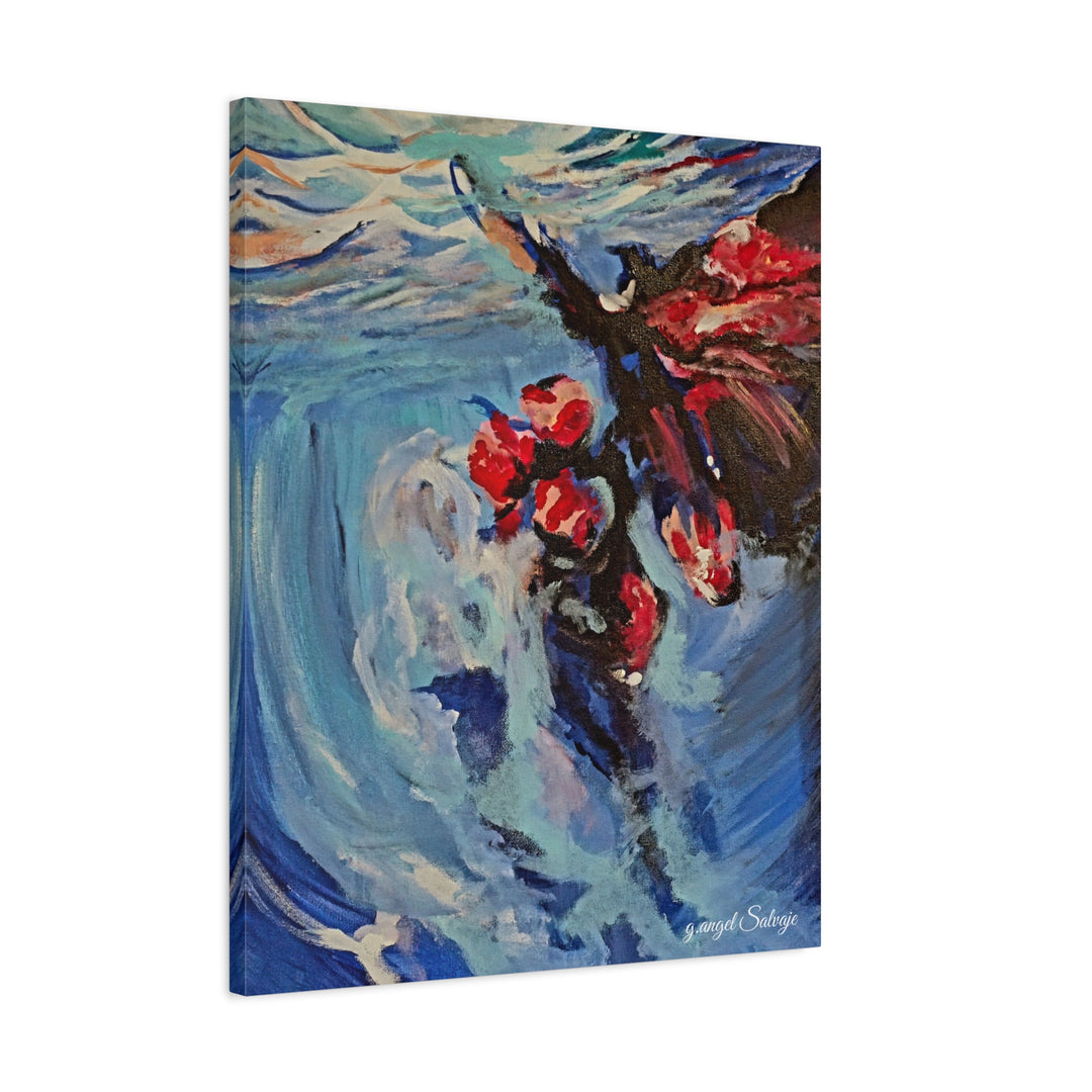 Canvas Print - Nothing is Impossible ,Butterfly Dance Under water 25&quot;