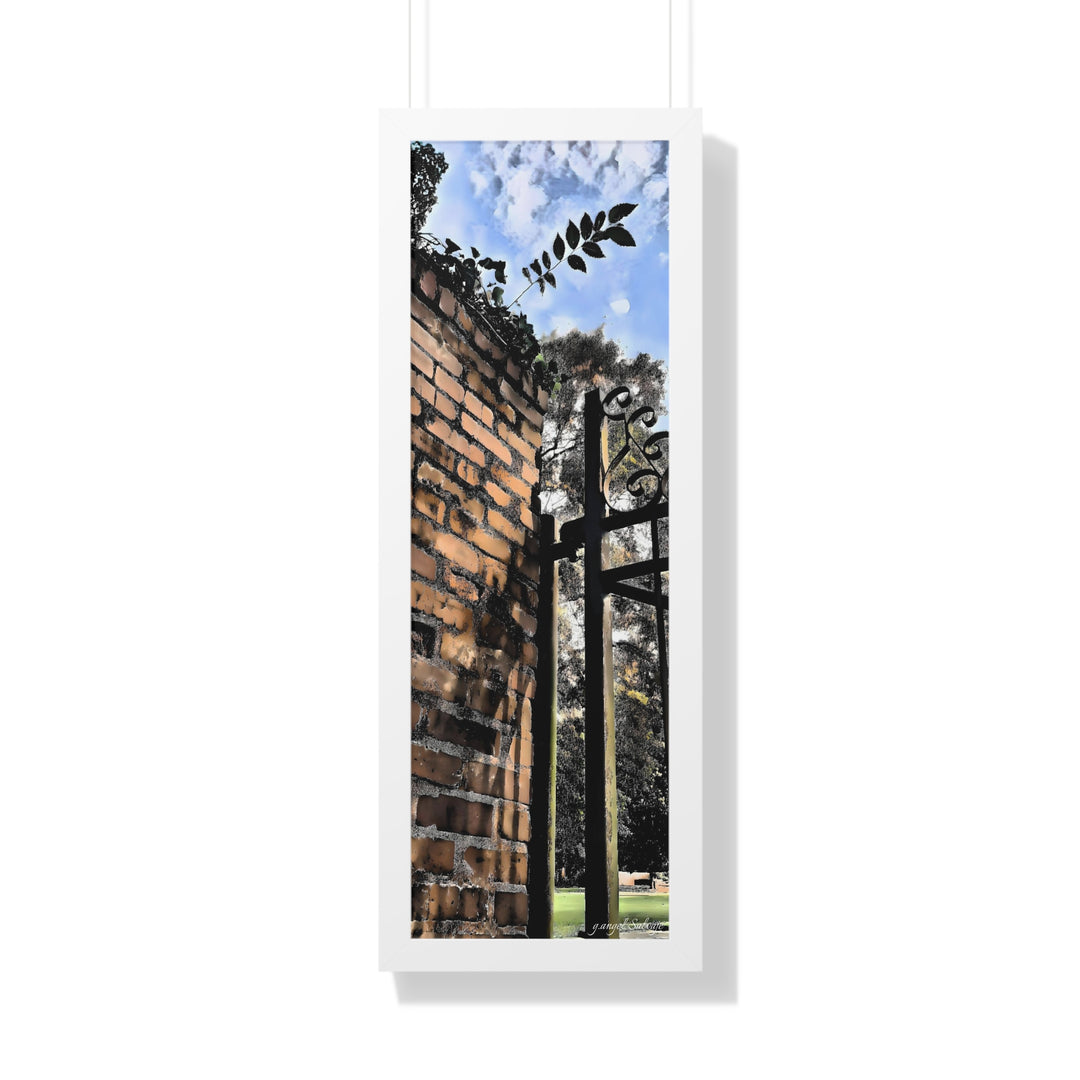 An Ivy Green Sky Framed Vertical Poster