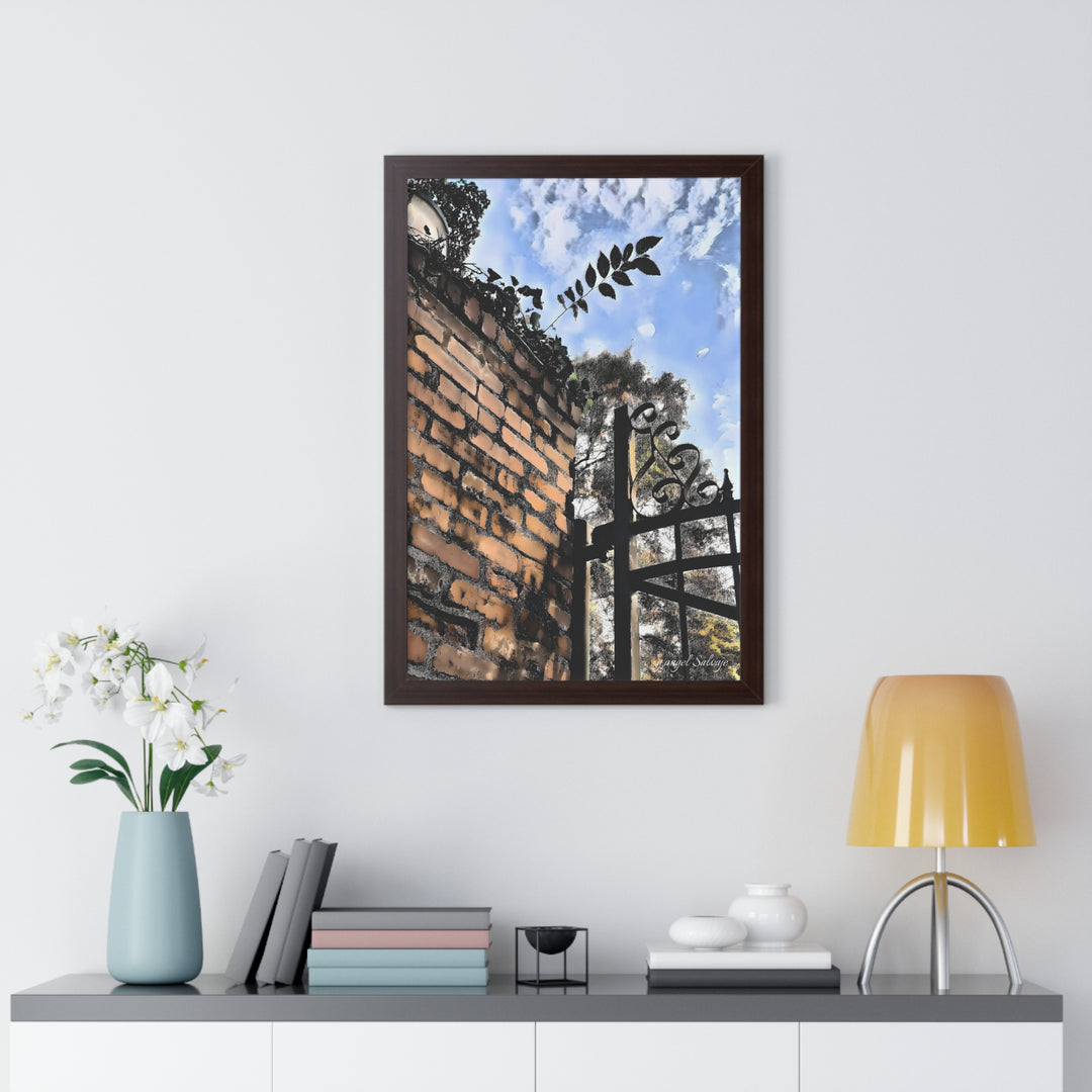 An Ivy Green Sky Framed Vertical Poster