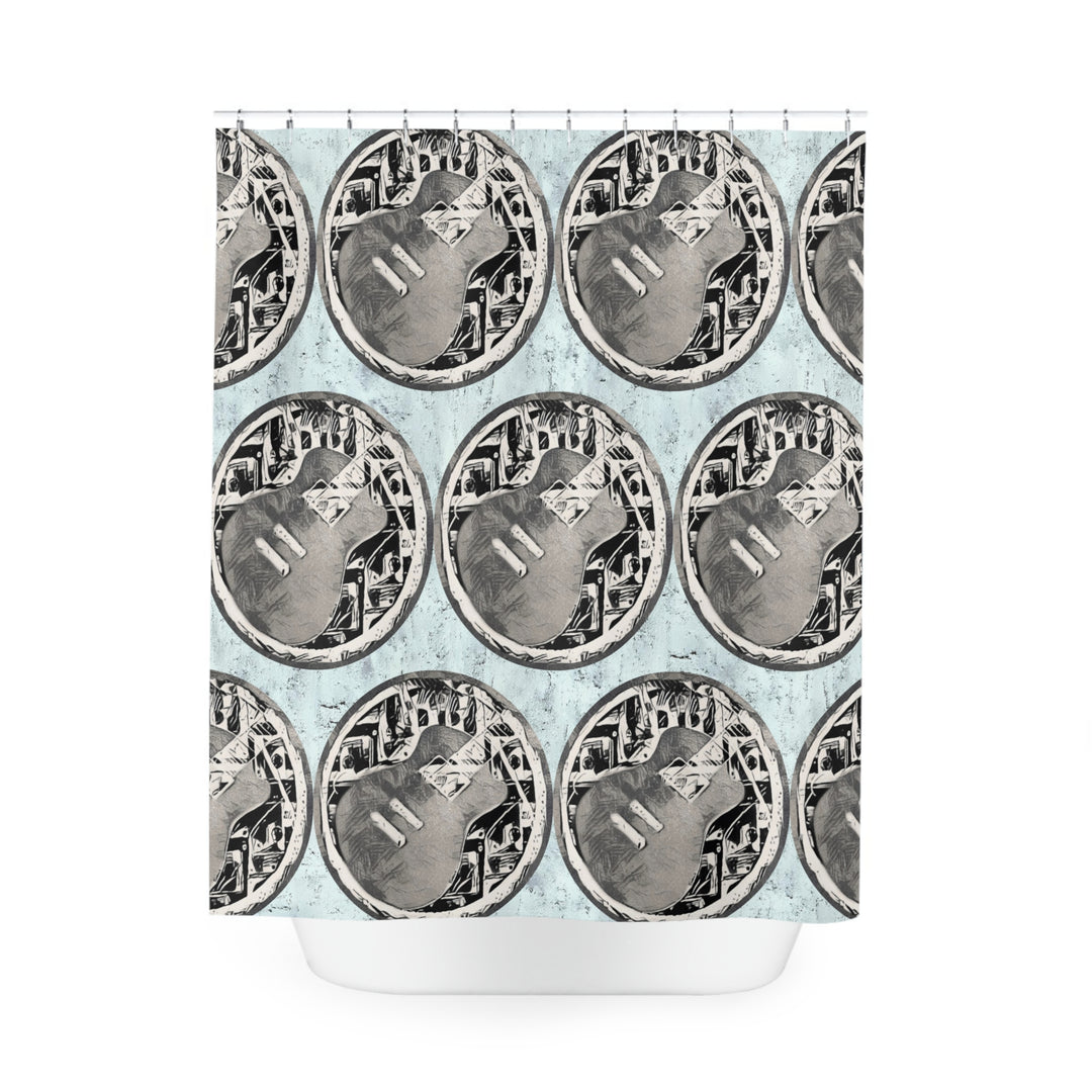 To Coin a Guitar Polyester Shower Curtain