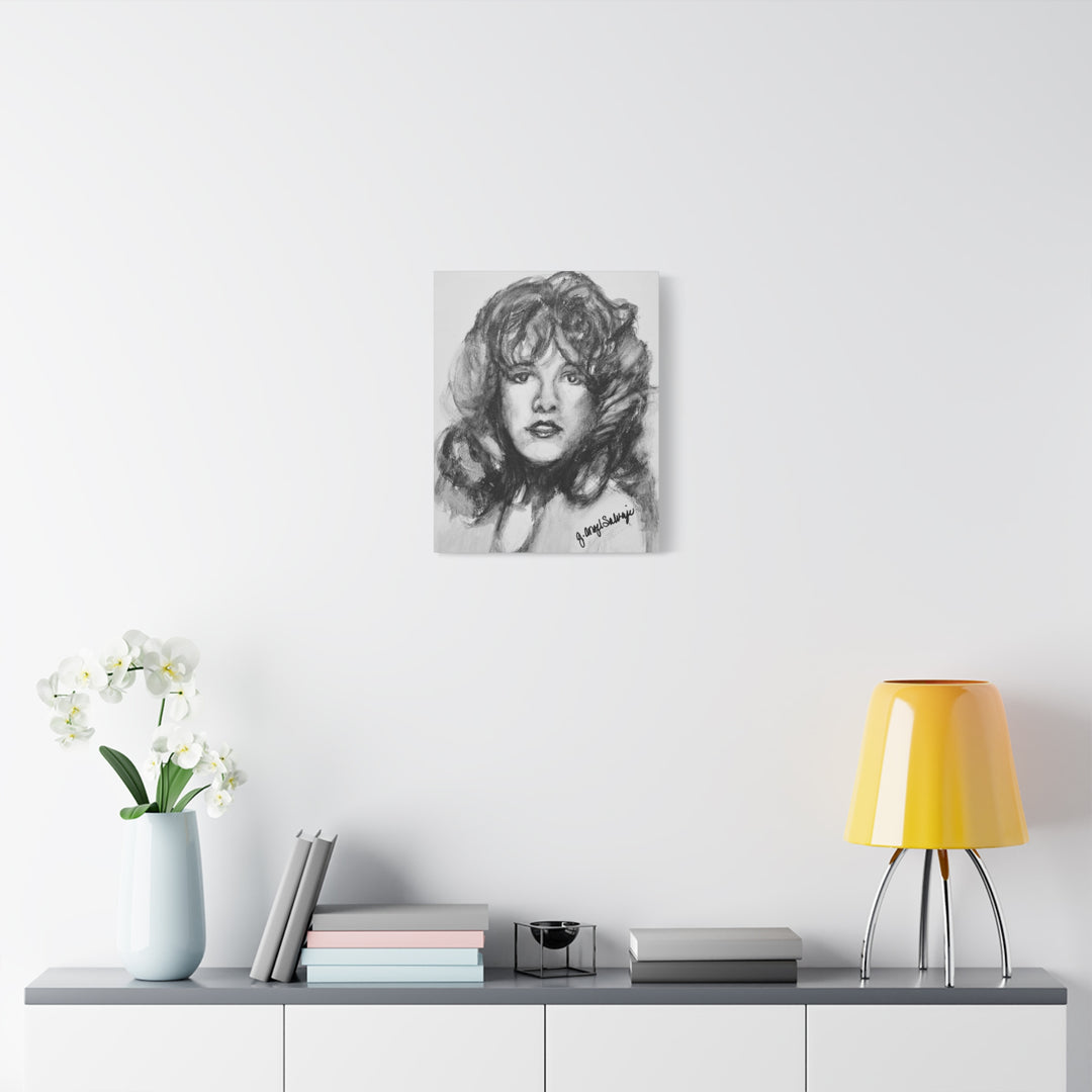 Stevie Nicks, B&W Rock and Roll Series,  Matte Canvas, Stretched, 1.25"