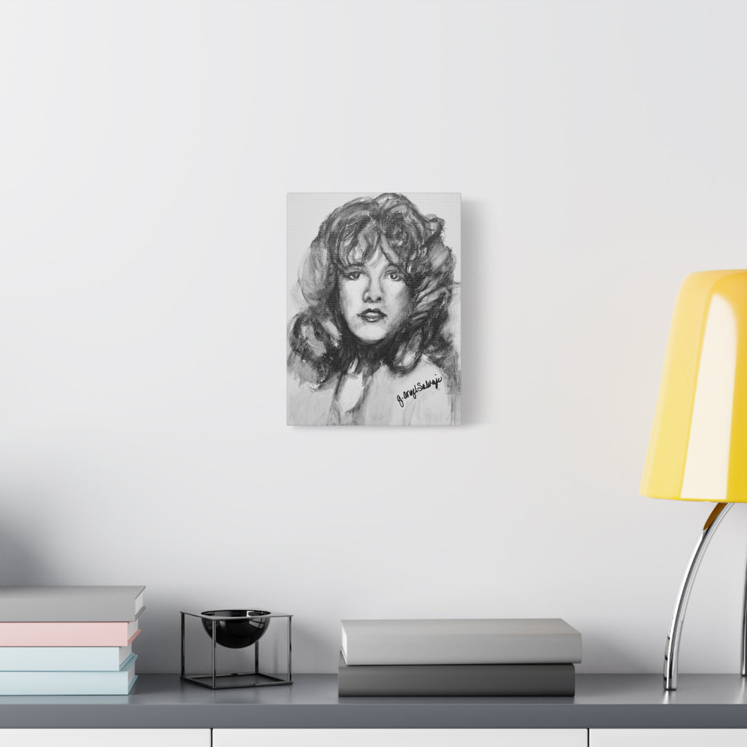 Stevie Nicks, B&W Rock and Roll Series,  Matte Canvas, Stretched, 1.25"