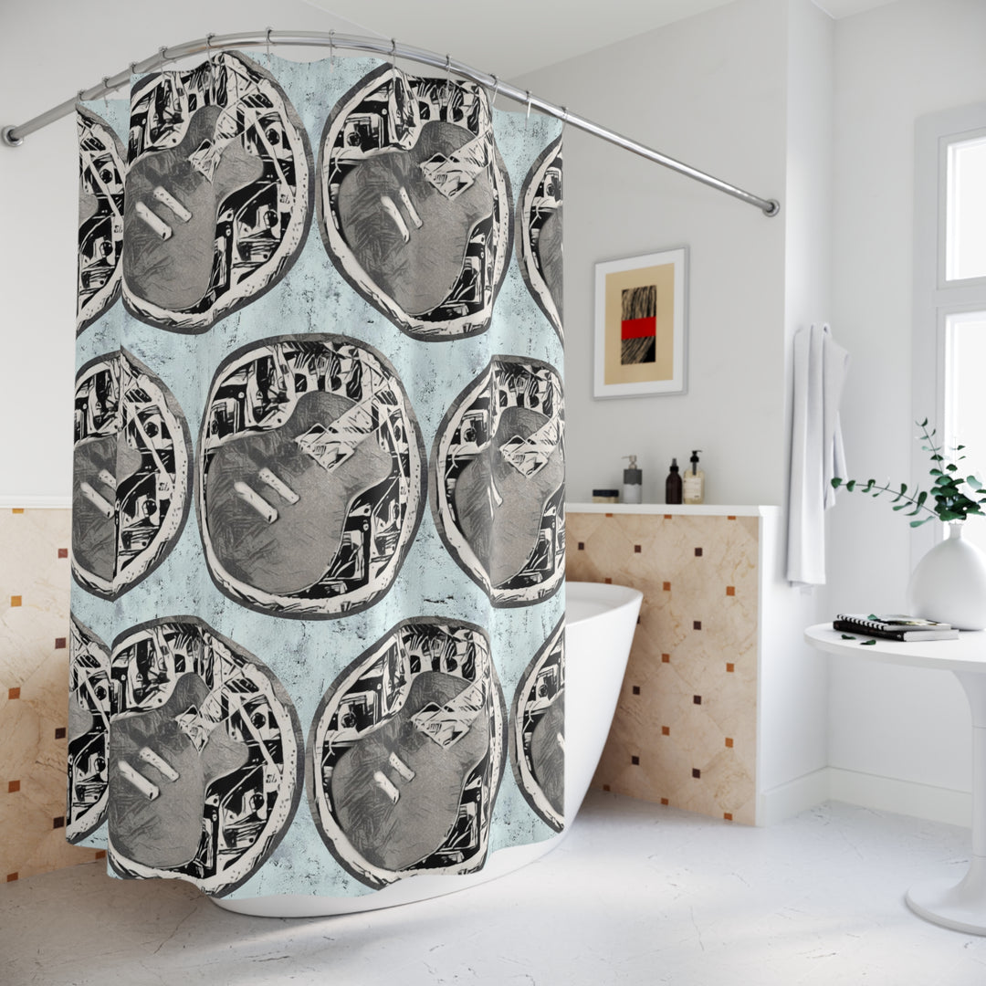 To Coin a Guitar Polyester Shower Curtain