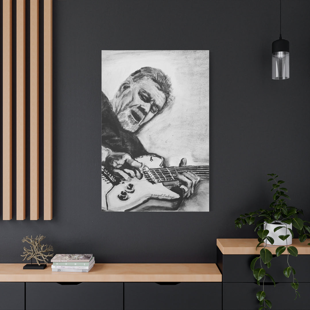 Eddie Van Halen, B&W Rock and Roll Series Matte Canvas, Stretched, 1.25"