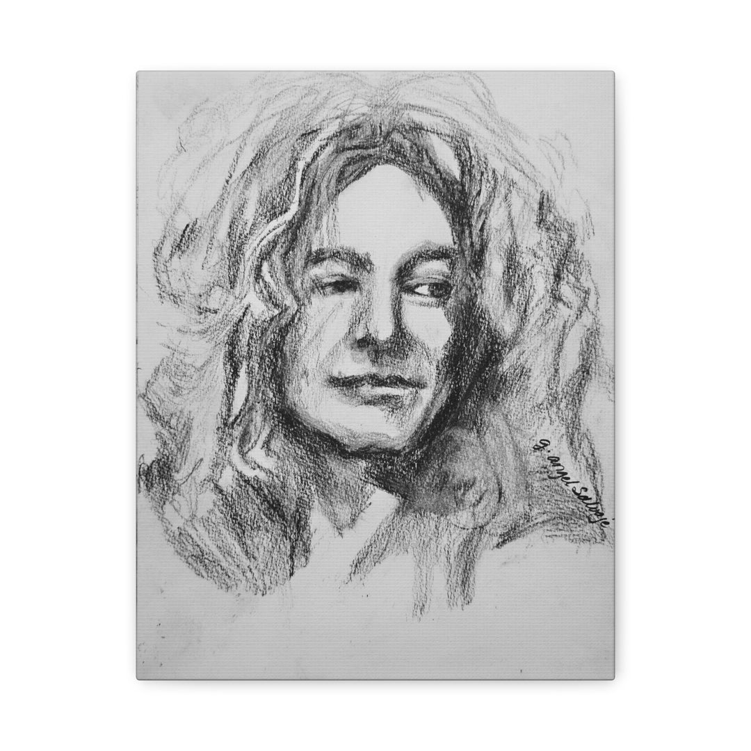 Robert Plant,  B&W Rock and Roll Series, Matte Canvas, Stretched, 1.25"