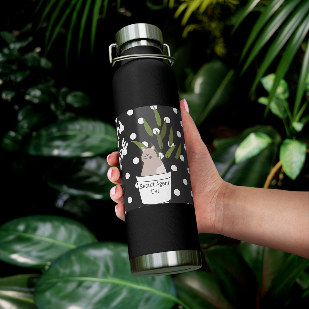 Secret Agent Cat Copper Vacuum Insulated Bottle, 22oz