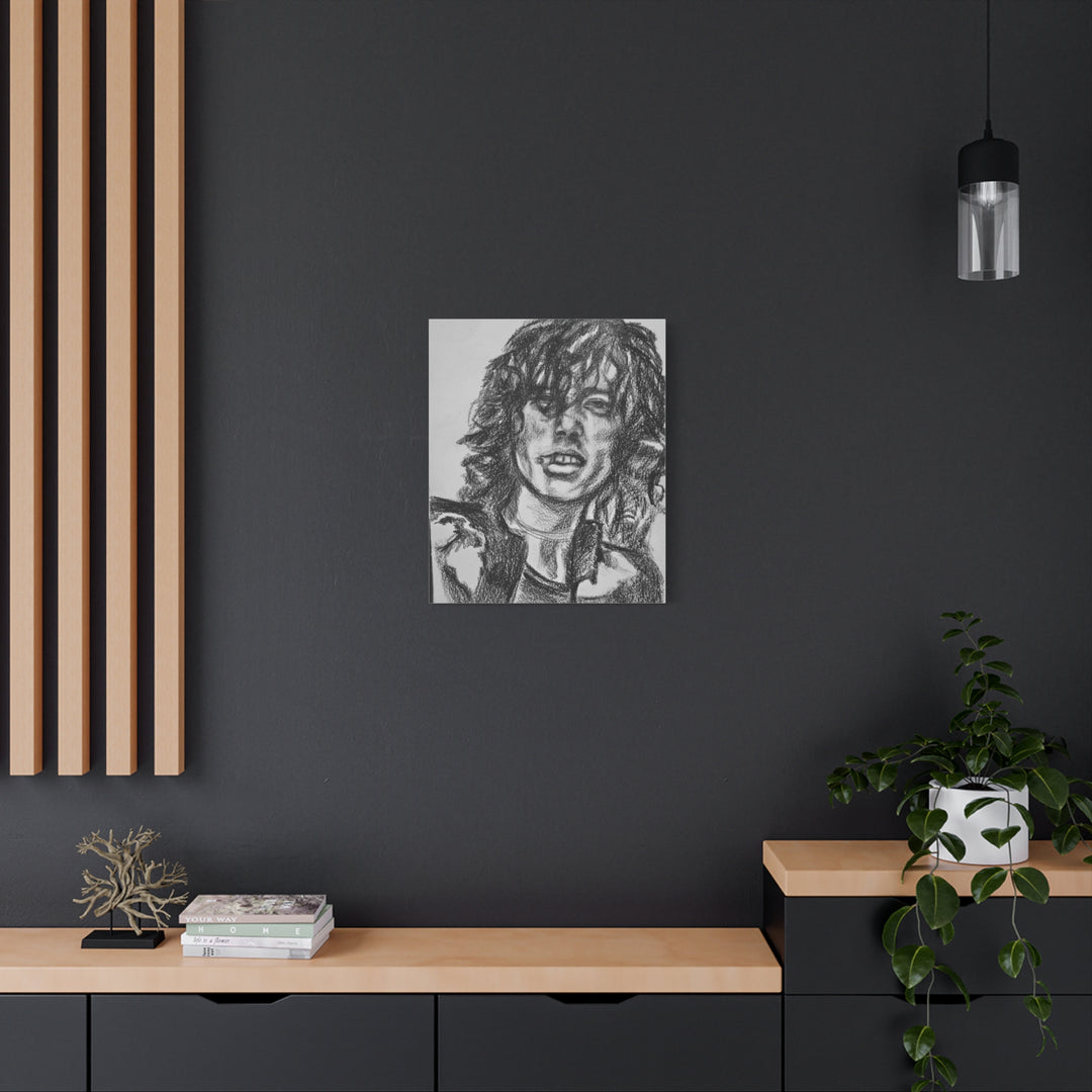 Jimmy Page , B&W Rock and Roll Series, Matte Canvas, Stretched, 1.25"