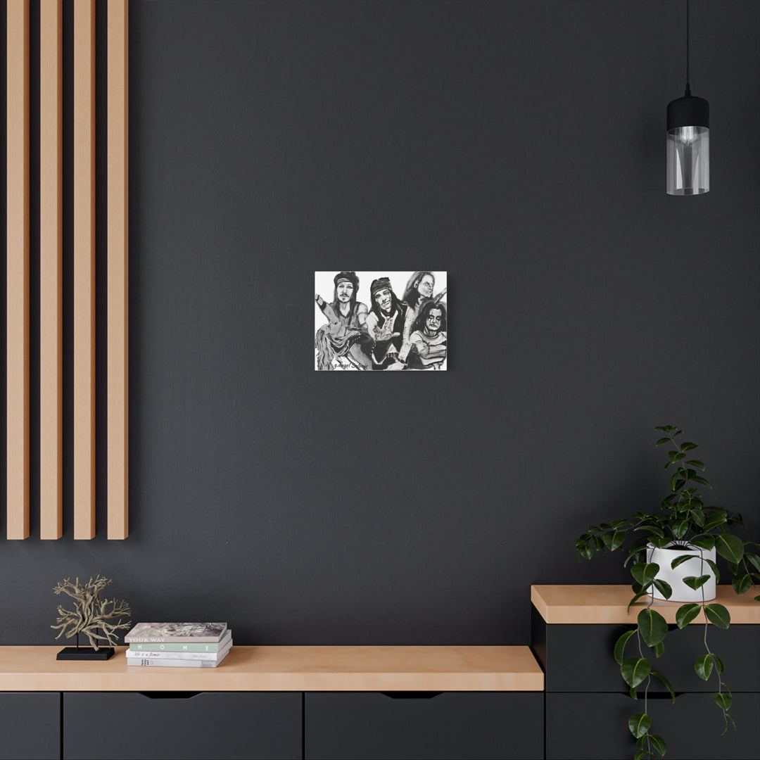 Canvas Wall Art - Alice Cooper and Guitarists Black and White Rock and Roll Series Painting