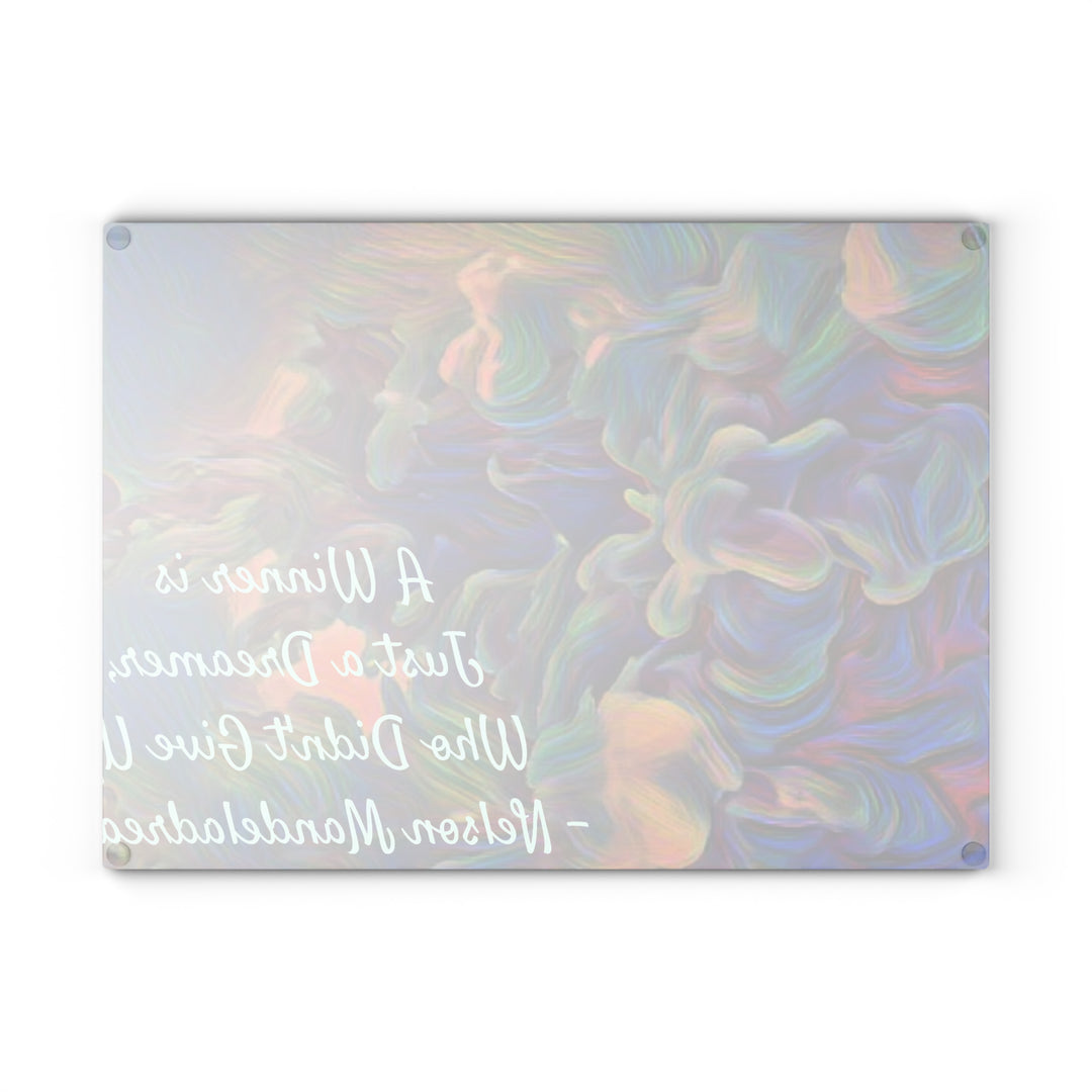 DREAMER,Nelson Mandela Glass Cutting Board