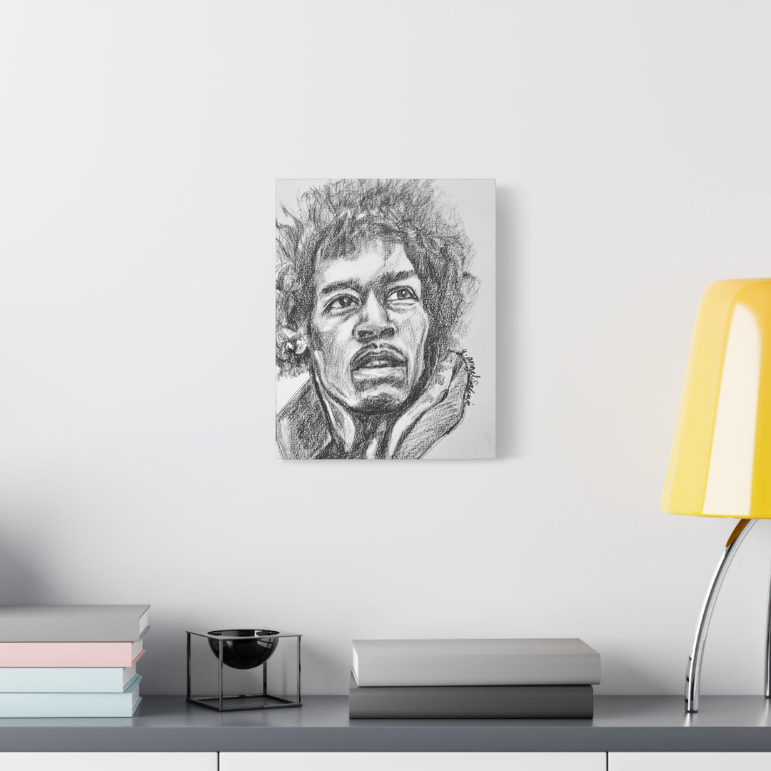 Jimi Hendrix,  B&W Rock and Roll Series Matte Canvas, Stretched, 1.25"