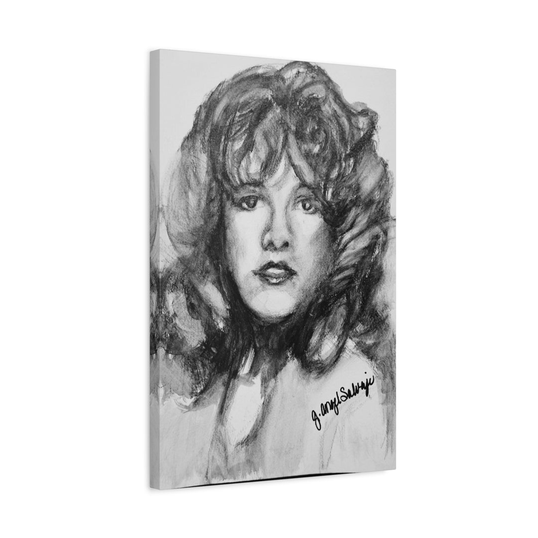 Stevie Nicks, B&W Rock and Roll Series,  Matte Canvas, Stretched, 1.25"