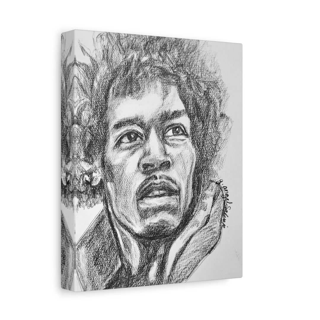 Jimi Hendrix,  B&W Rock and Roll Series Matte Canvas, Stretched, 1.25"