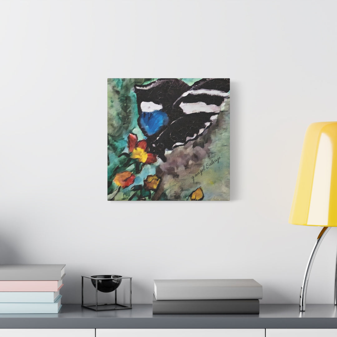 Canvas Print - Swallowtail Butterfly and Flower Painting by G Angel Salvaje