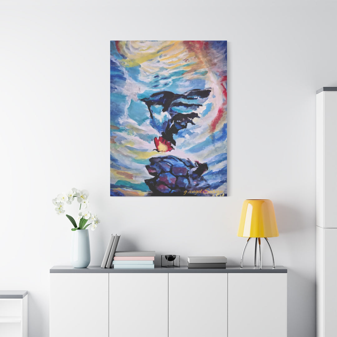 Canvas Painting Print - Courageous Beyond Understanding by g angel Salvaje
