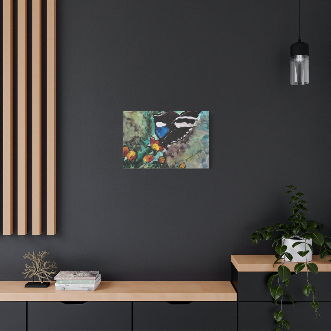 Canvas Print - Swallowtail Butterfly and Flower Painting by G Angel Salvaje