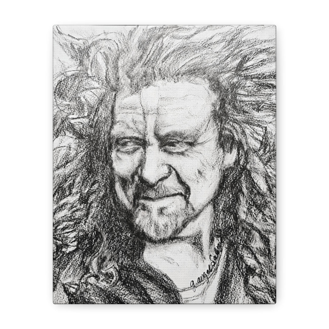 Robert Plant,B&W Rock and Roll Series Canvas Print
