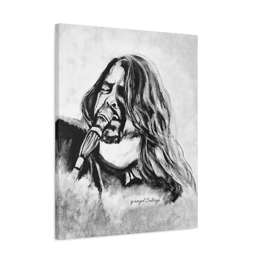 Dave Grohl, B&W Rock &Roll Series Matte Canvas, Stretched, 1.25"