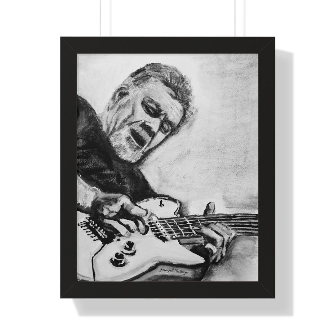 Vertical Poster, Eddie Van Halen Black and White Portrait
