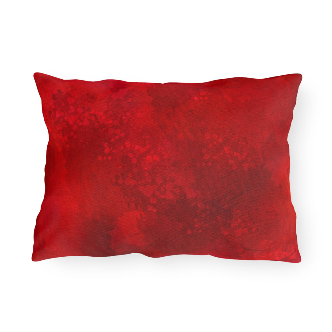 Marbled Deep Red Outdoor Pillows