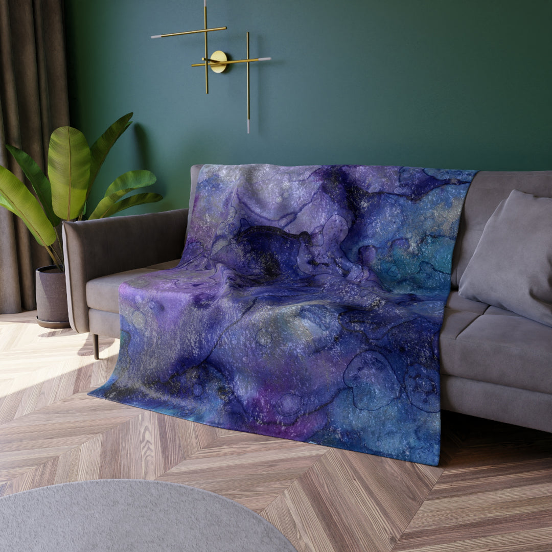 Marbled  Purple Haze Crushed Velvet Blanket