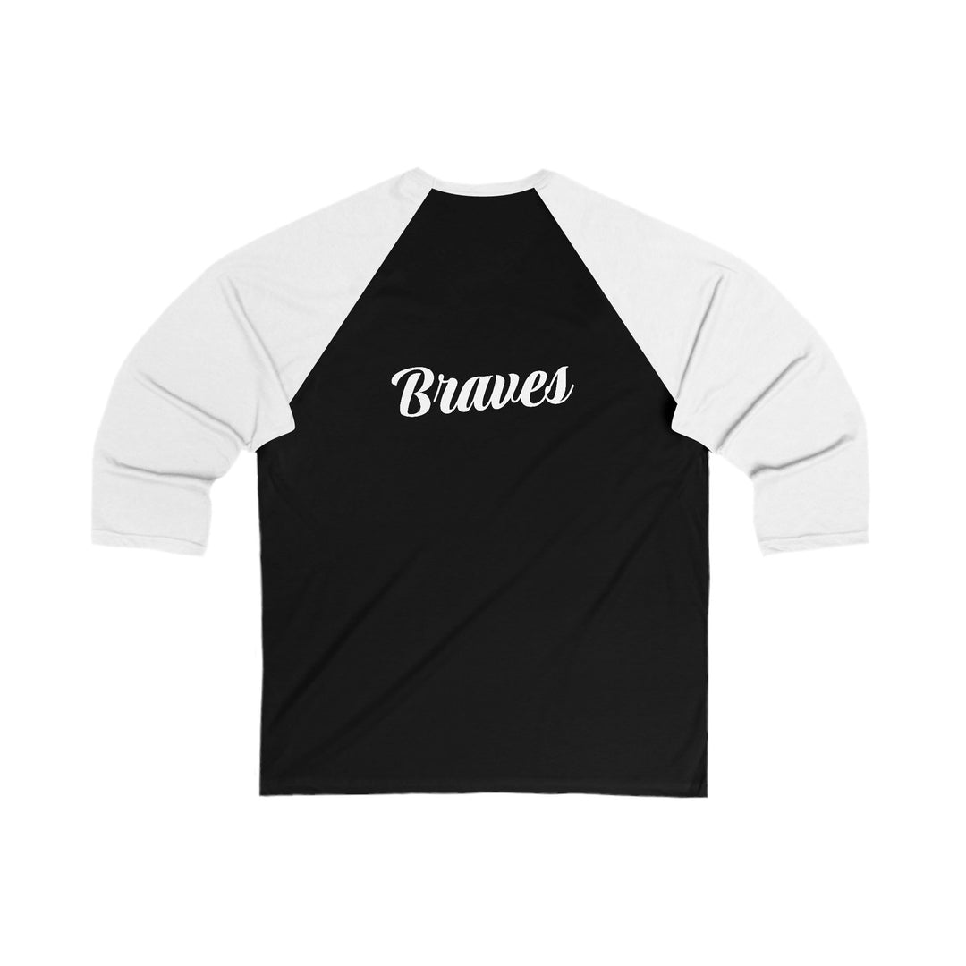 Unisex Baseball Tee - Braves Graphic 3/4 Sleeve Shirt