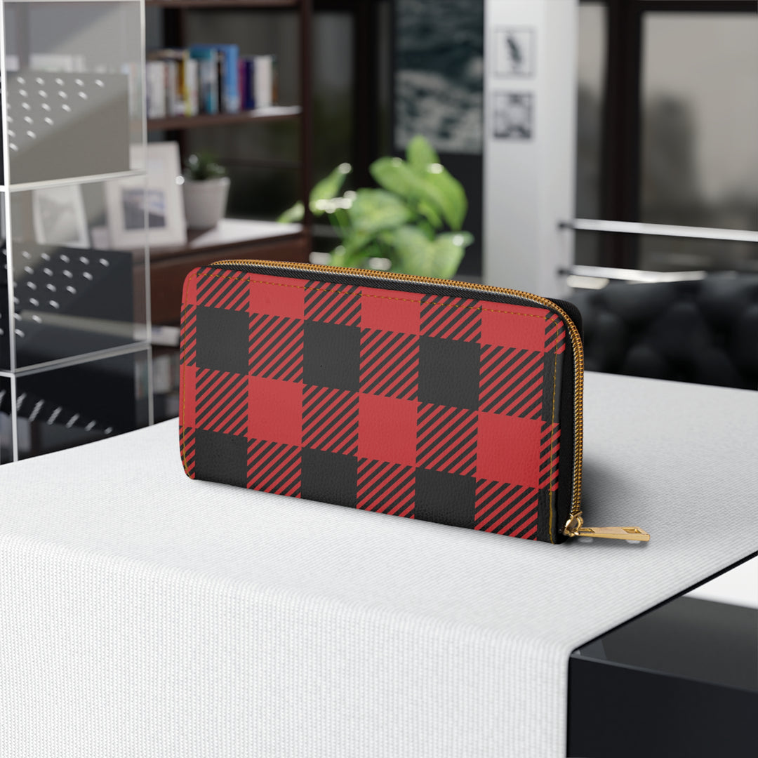 Buffalo Plaid Zipper Wallet