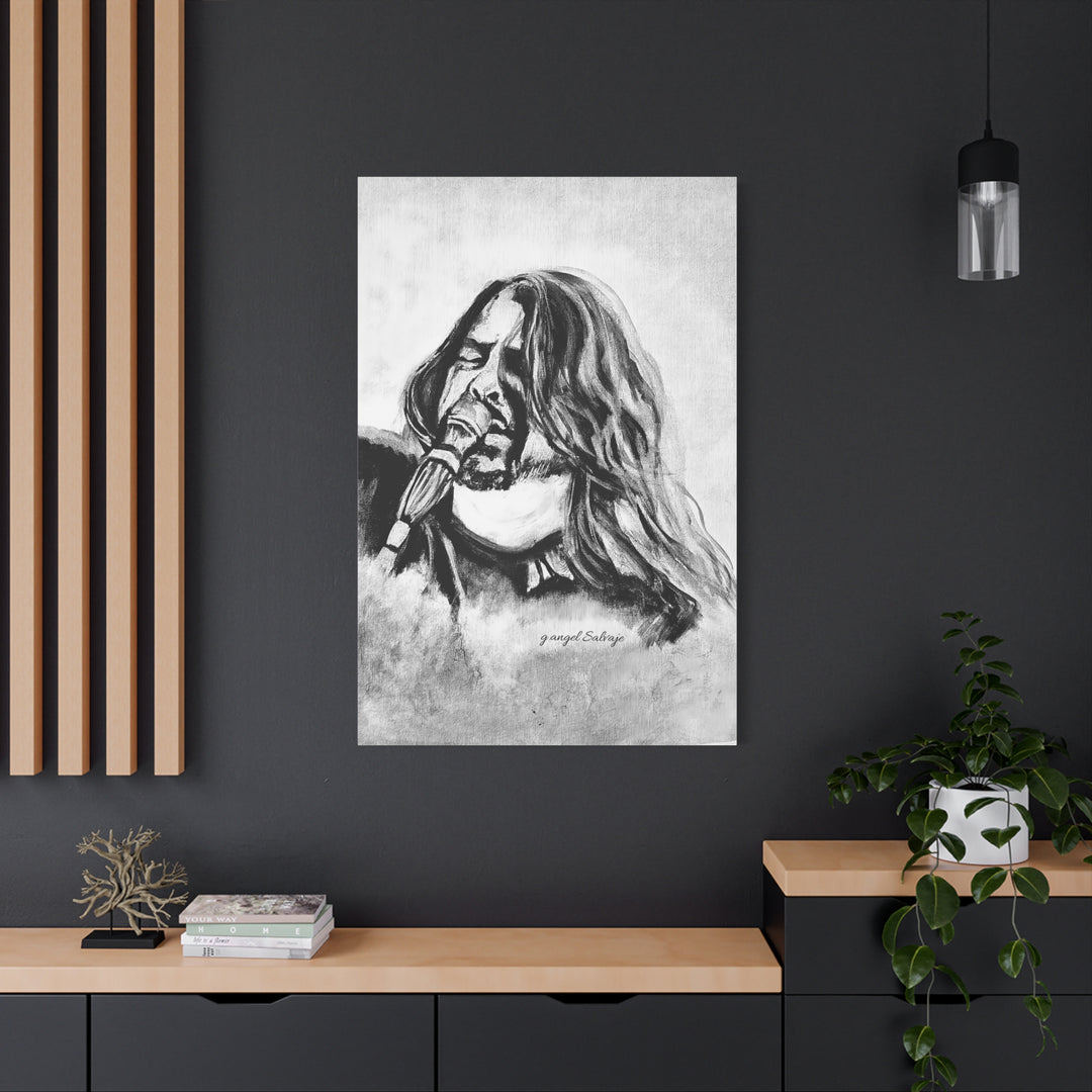 Dave Grohl, B&W Rock &Roll Series Matte Canvas, Stretched, 1.25"