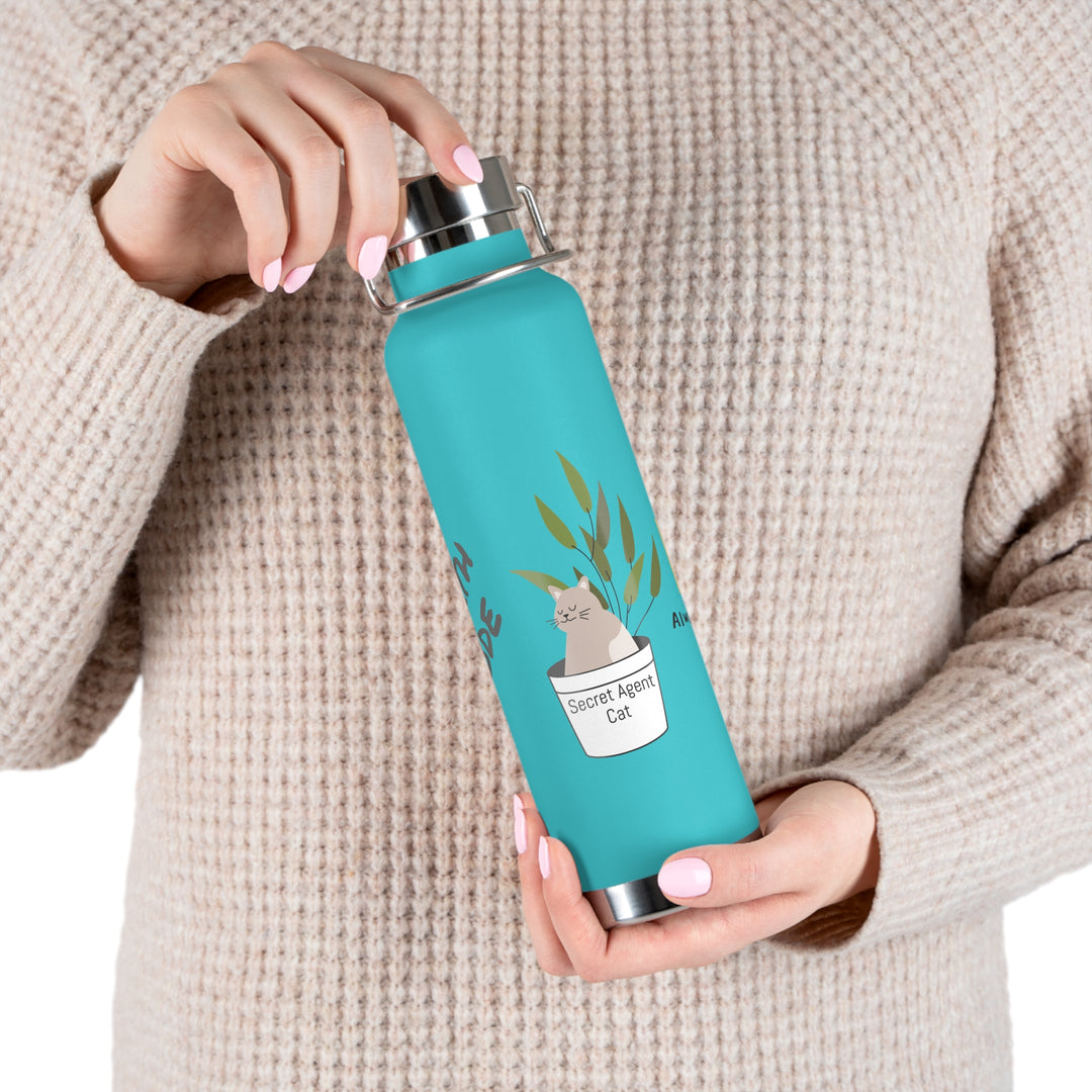 Secret Agent Cat Copper Vacuum Insulated Bottle, 22oz