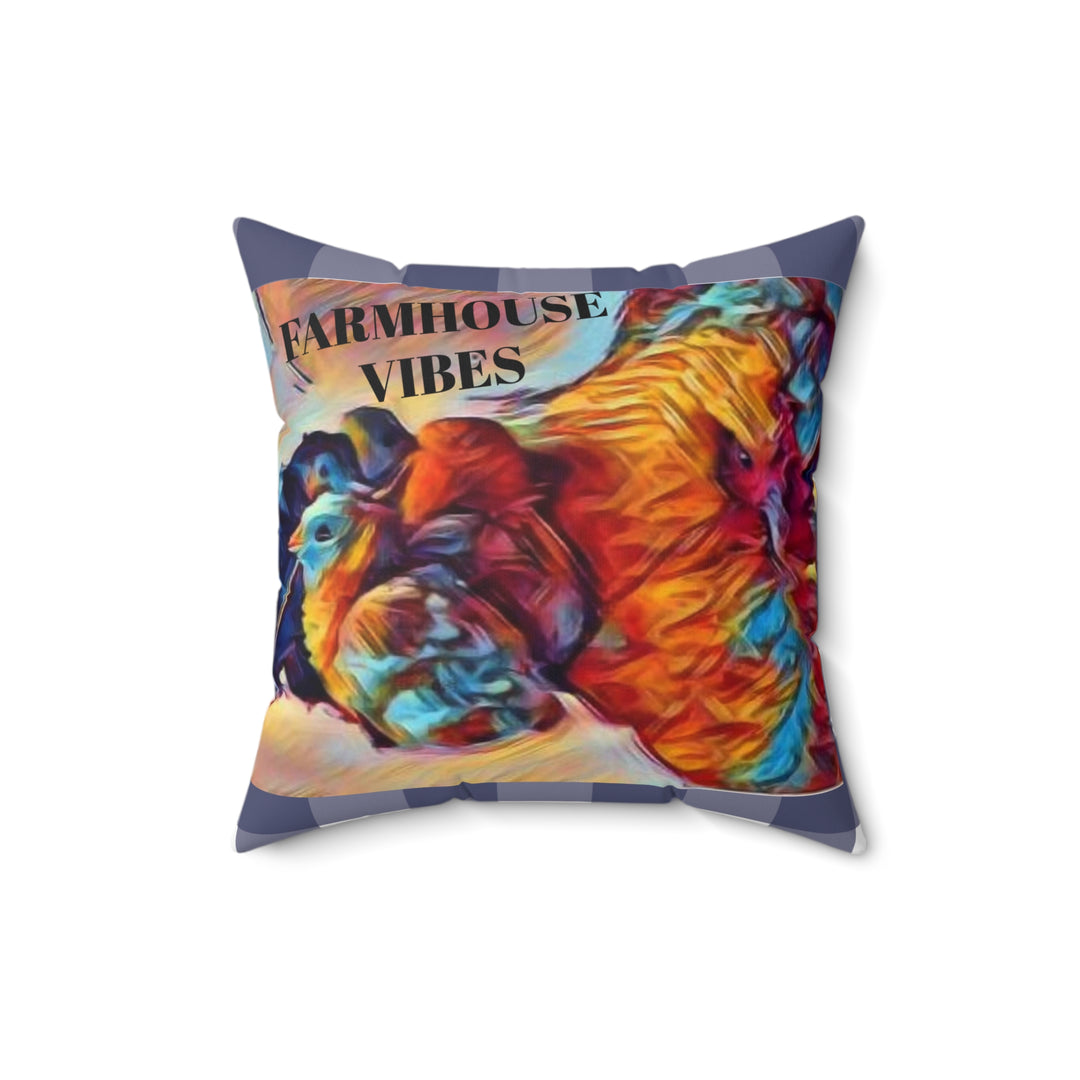 Farmhouse Vibes Faux Suede Square Pillow