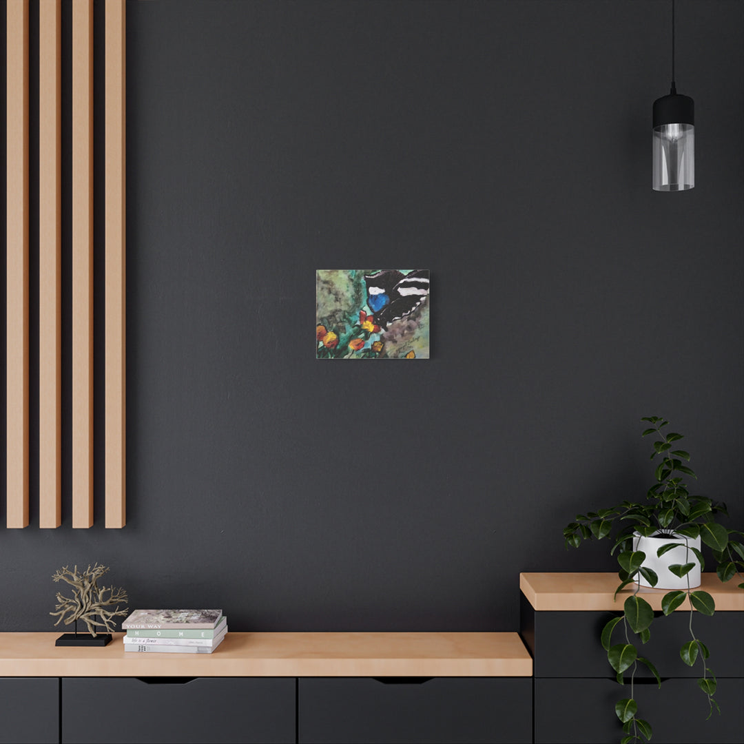 Canvas Print - Swallowtail Butterfly and Flower Painting by G Angel Salvaje
