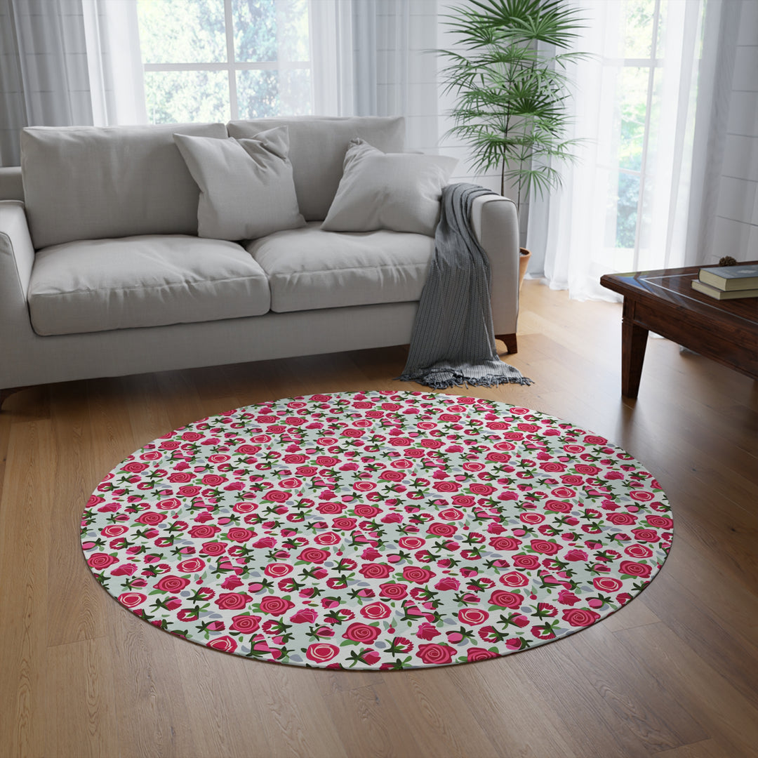 Rose Garden Promises Round Rug