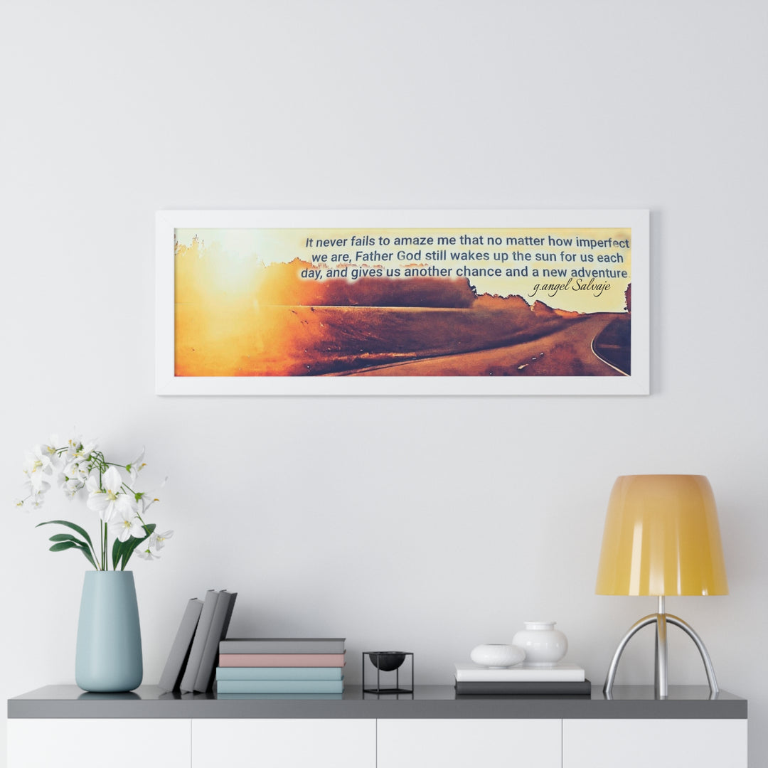 God Wakes The Sun Framed Horizontal Poster