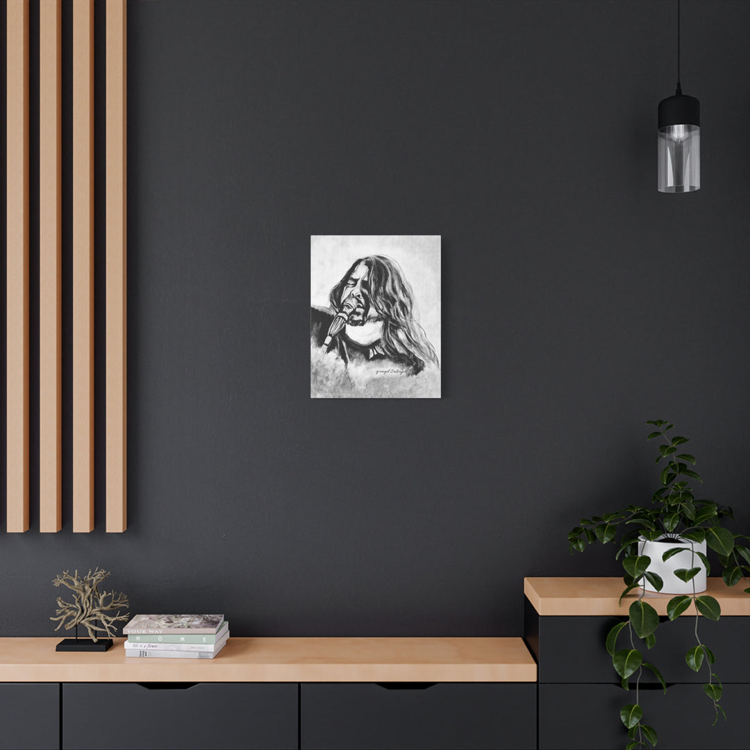 Dave Grohl, B&W Rock &Roll Series Matte Canvas, Stretched, 1.25"