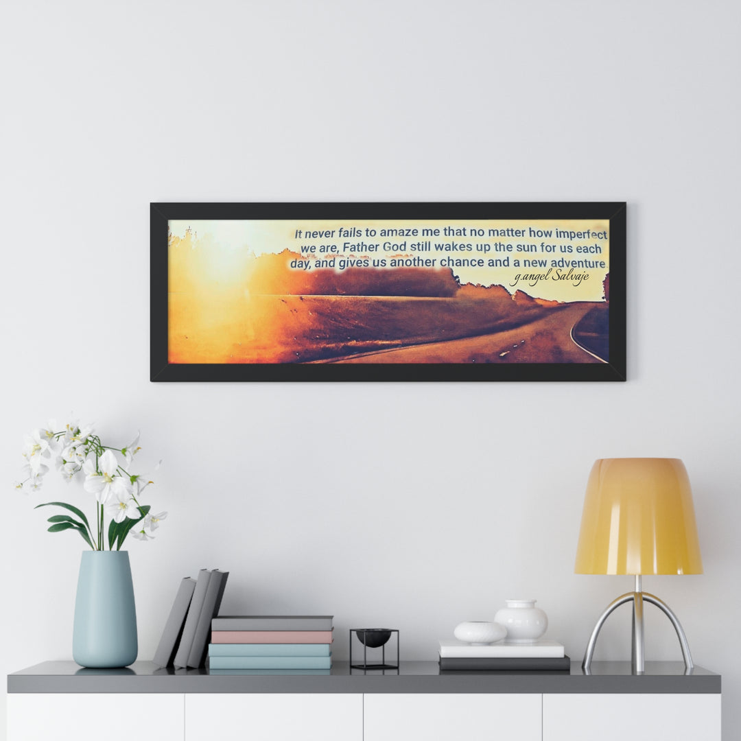 God Wakes The Sun Framed Horizontal Poster