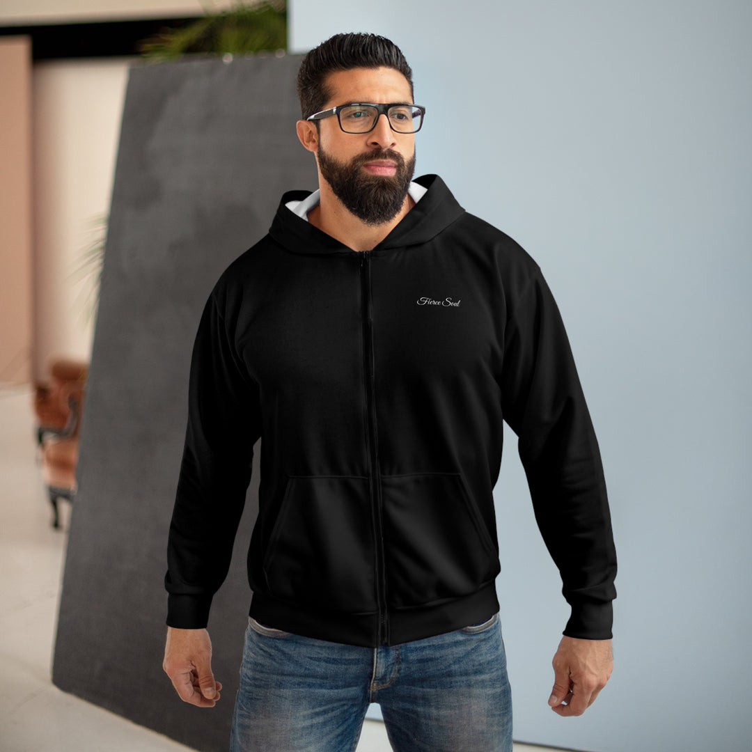 Fierce Soul Black Cat Zip Hoodie