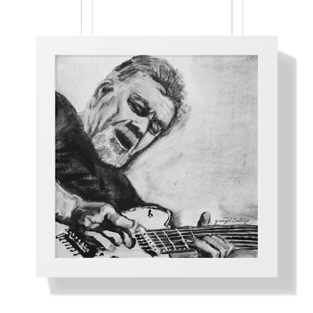 Vertical Poster, Eddie Van Halen Black and White Portrait