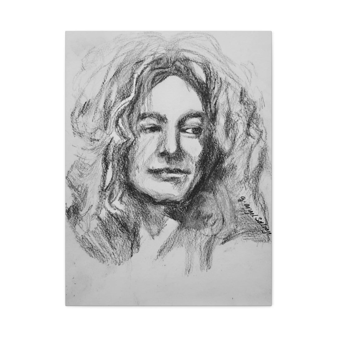 Robert Plant,  B&W Rock and Roll Series, Matte Canvas, Stretched, 1.25"