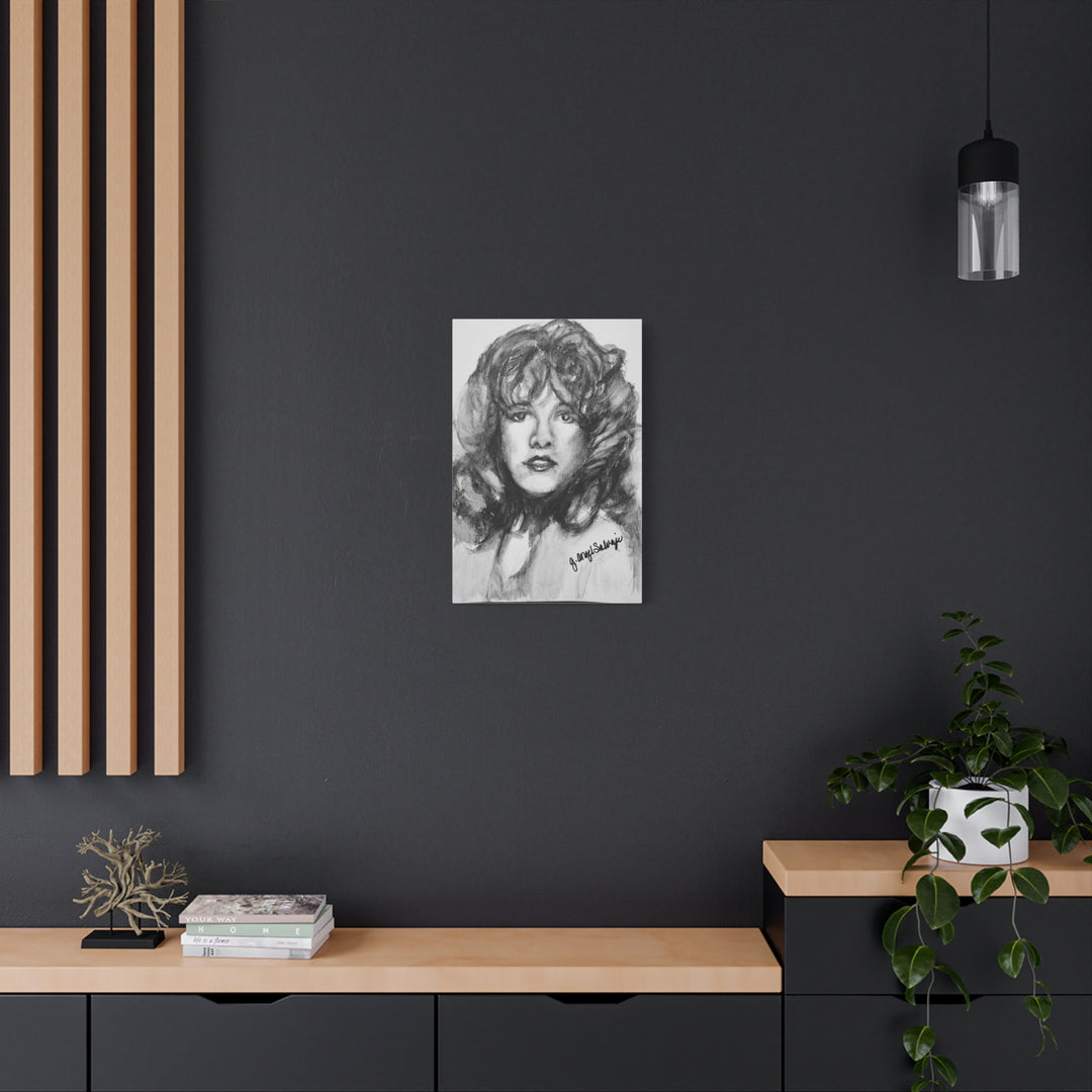 Stevie Nicks, B&W Rock and Roll Series,  Matte Canvas, Stretched, 1.25"