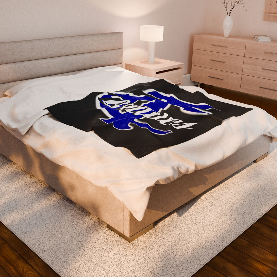 Black Plush Blanket - Tishomingo County High School Braves Design