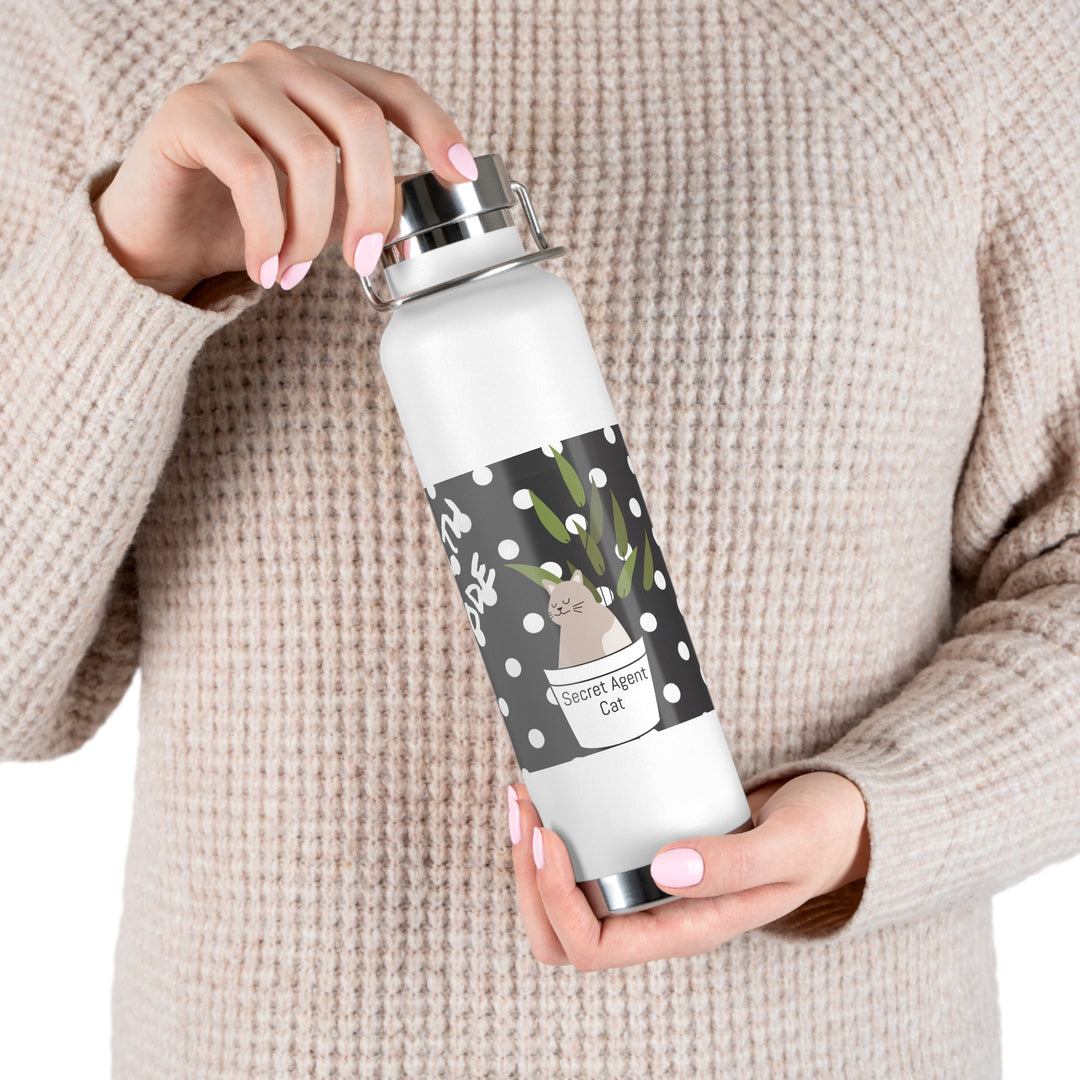 Secret Agent Cat Copper Vacuum Insulated Bottle, 22oz
