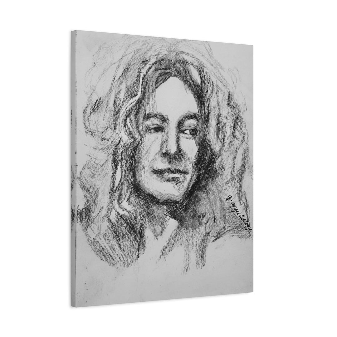 Robert Plant,  B&W Rock and Roll Series, Matte Canvas, Stretched, 1.25"