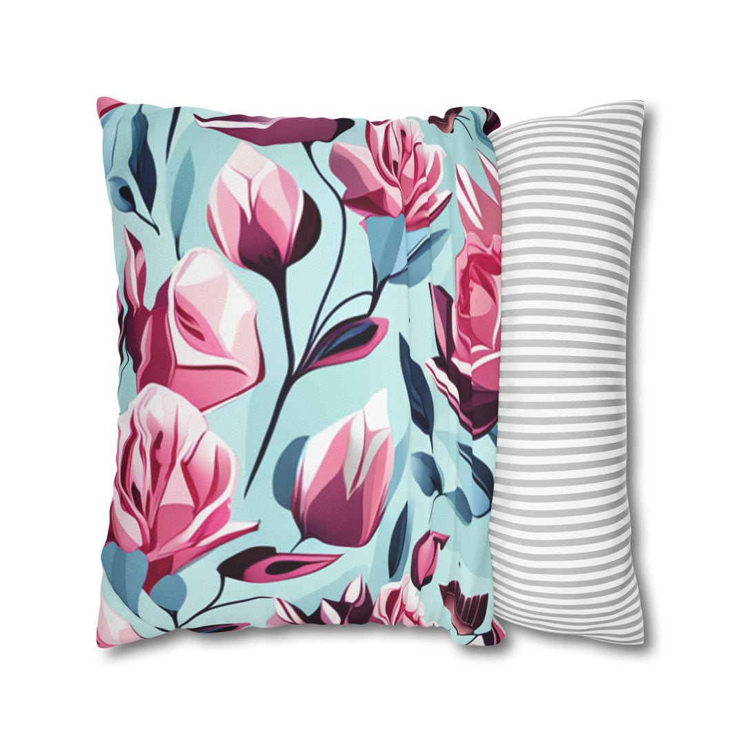 Roses are Pink Spun Polyester Square Pillow Case