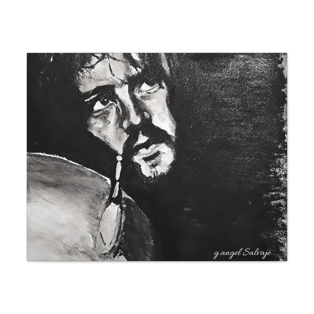 Canvas Print - Jon Bonham Black and White Painting